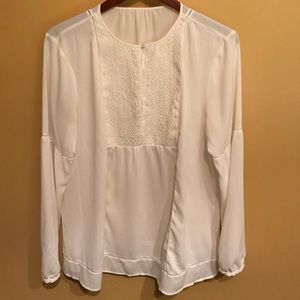 Off white long sleeve blouse